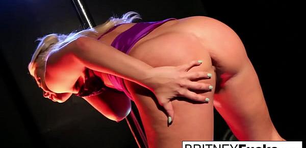  Britney Amber is a horny stripper who satisfies herself